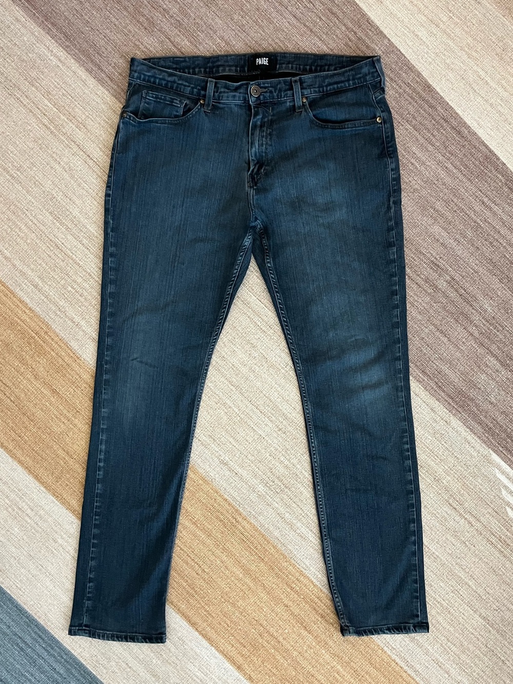 PAIGE Federal Slim Straight Jeans Men’s 36 Dark Wash Made in USA
